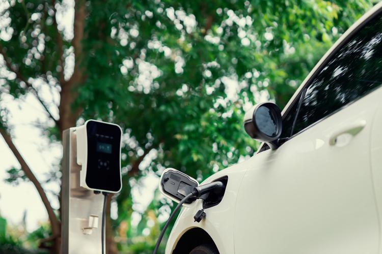 Ev Charger and Care Side View