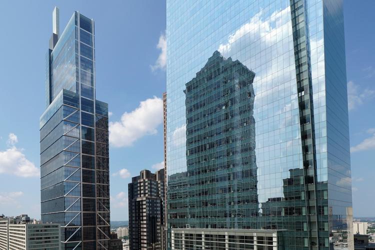 Comcast Center and Comcast Technology Center in skyline