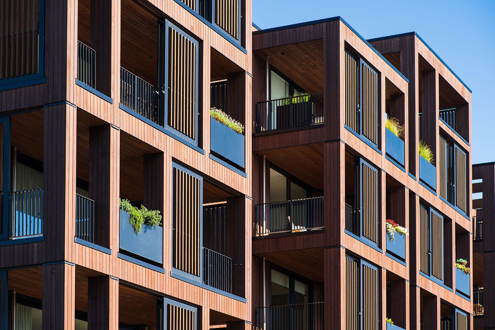 Outside view of apartment building