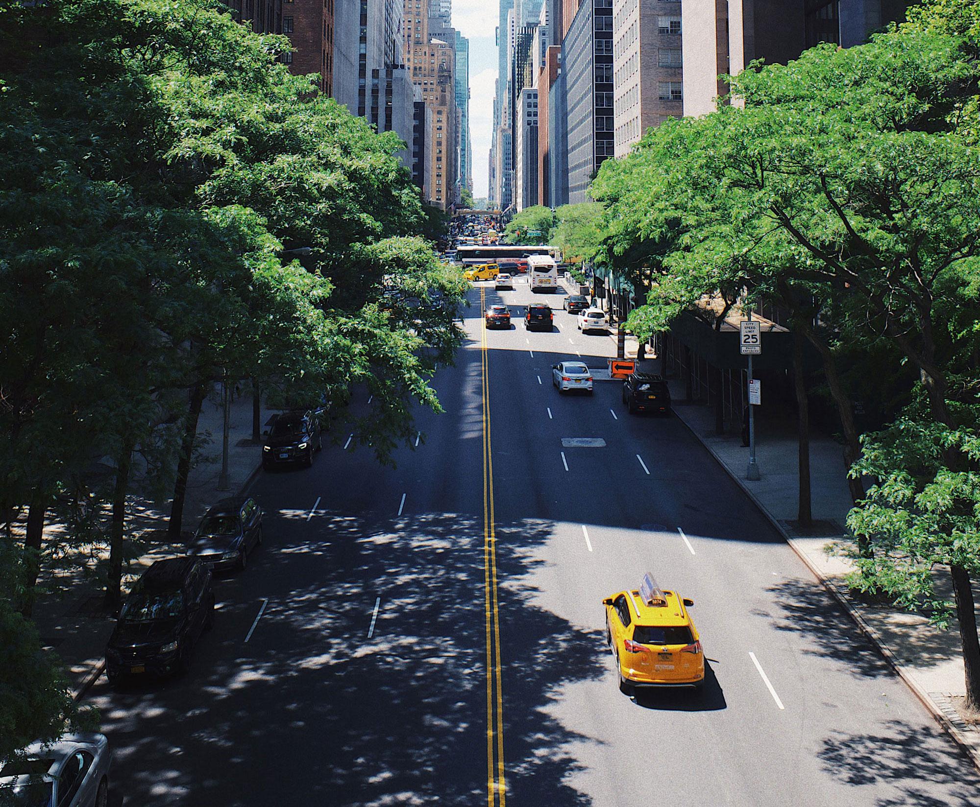 City street on a hill