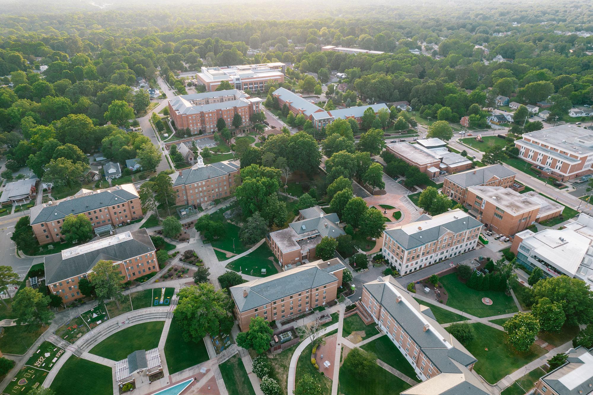 Sky view of a smart campus